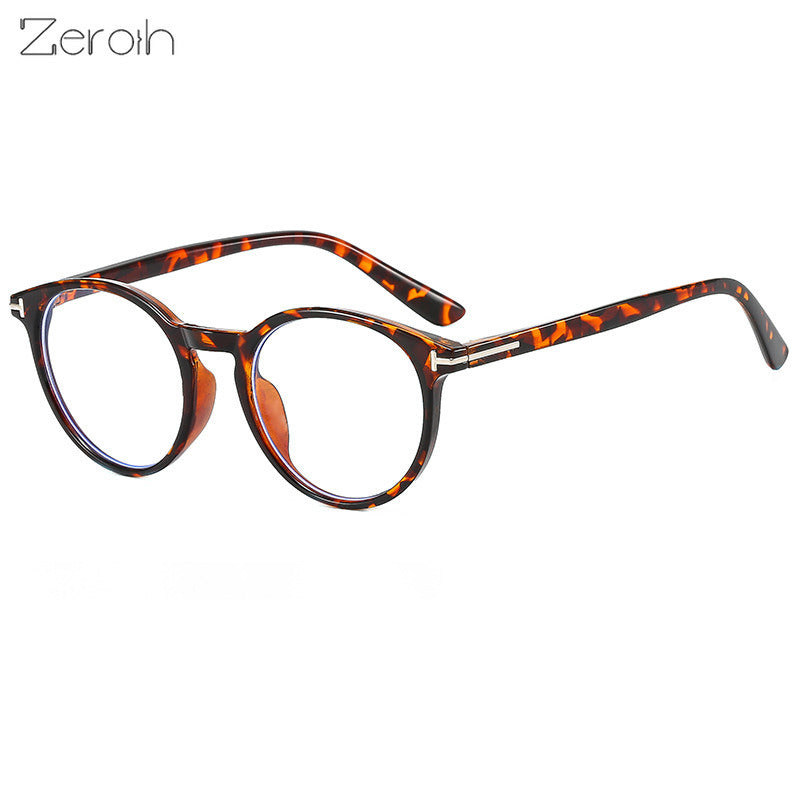 Fashion Round Glasses Frame Women Men Anti Blue Light Leopard Eyewear Optical Spectacle Goggles Eyeglass