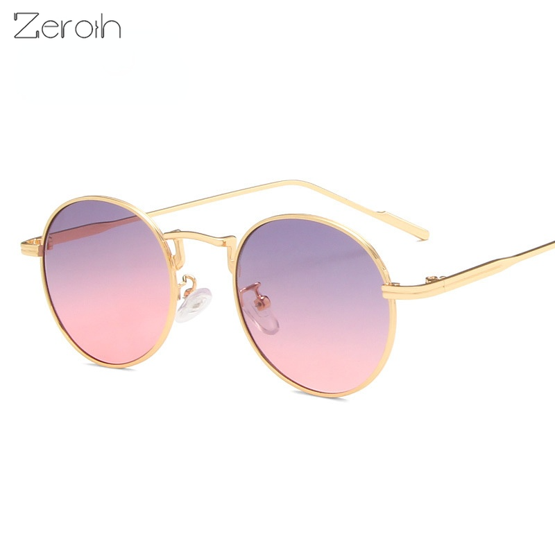 Fashion Round Sunglasses Women Mental Glasses Retro Ocean Sunglass Female Luxury Designer Eyewear UV400 Sun Glass Gradient Shade