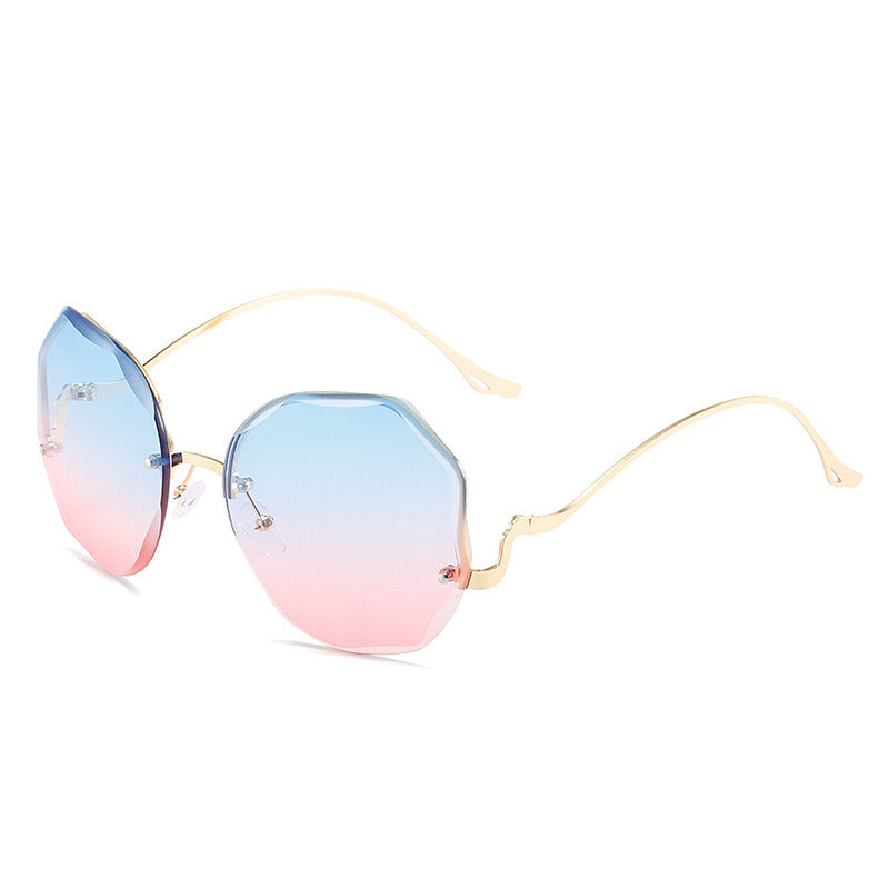 Fashion Polygonal Sunglasses Women Ocean Lens Glasses Retro Sunglass Female Blue Pink Eyewear UV400 Sun Glass Gradient Shades