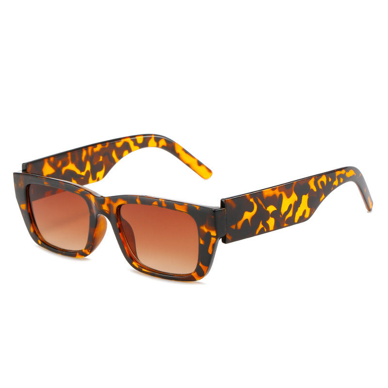 Fashion Rectangle Sunglasses Women Brown Glasses Retro Sunglass Men Luxury Brand Leopard Eyewear UV400 Sun Glass Gradient Shades