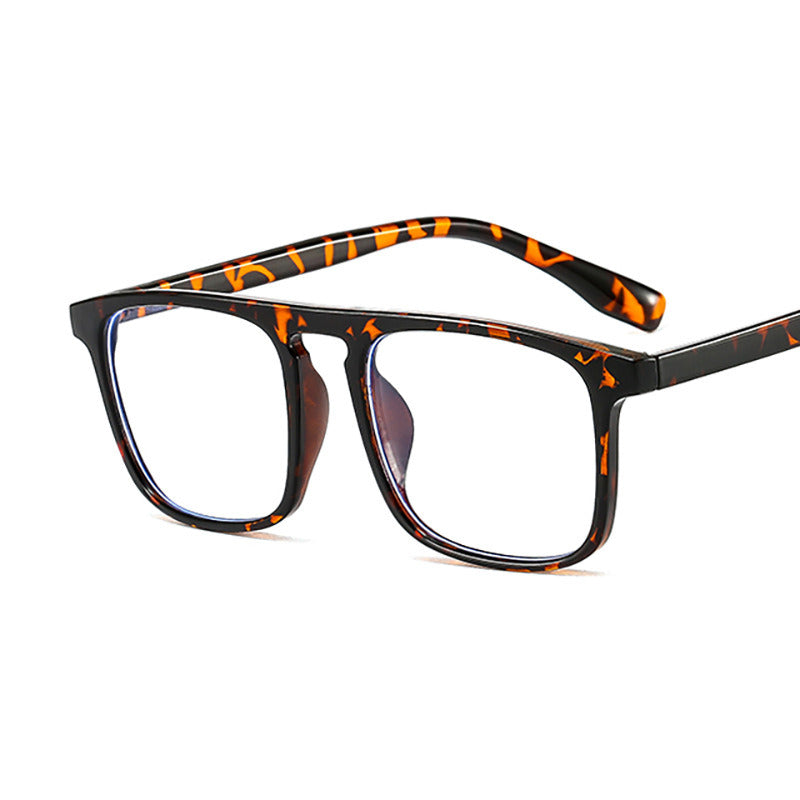 Fashion Square Glasses Frame Women Men Anti Blue Light Leopard Eyewear Optical Spectacle Goggles Black Eyeglass