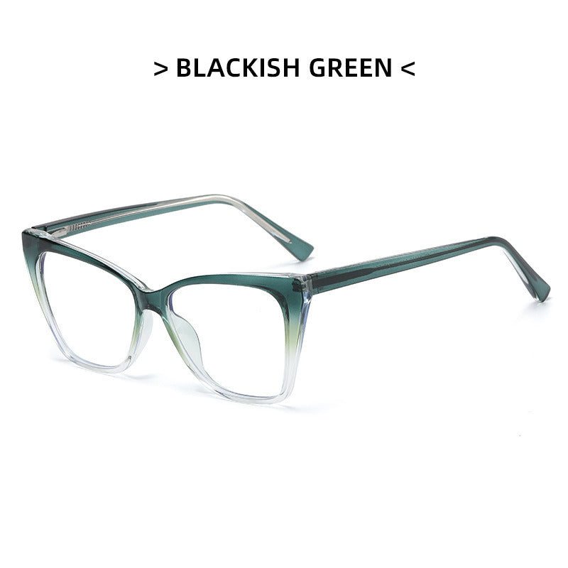 Transparent contrast color net red flat mirror personality anti-blue light glasses fashion simple TR ferrule glasses frame