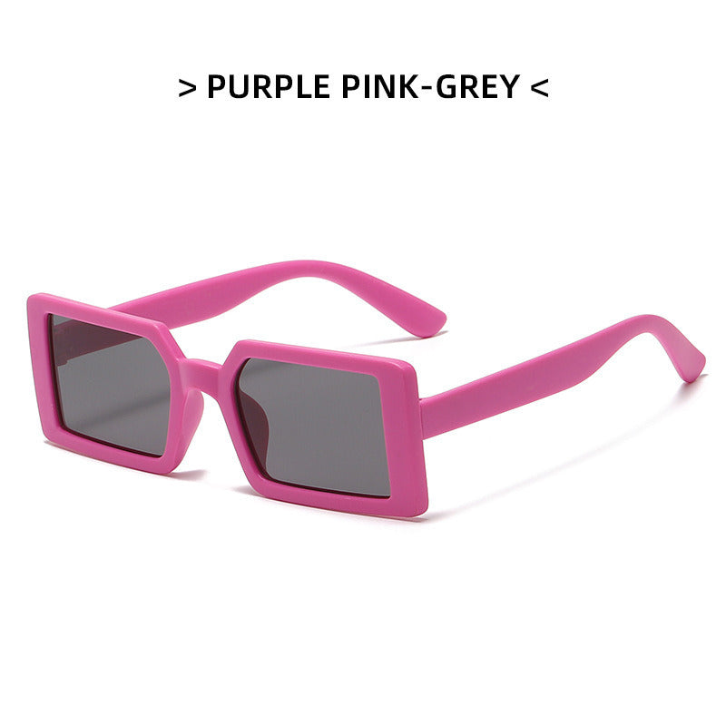 New style children's boys and girls fashion simple shape sunglasses Korean version personality colorful frame hip-hop sunglasses