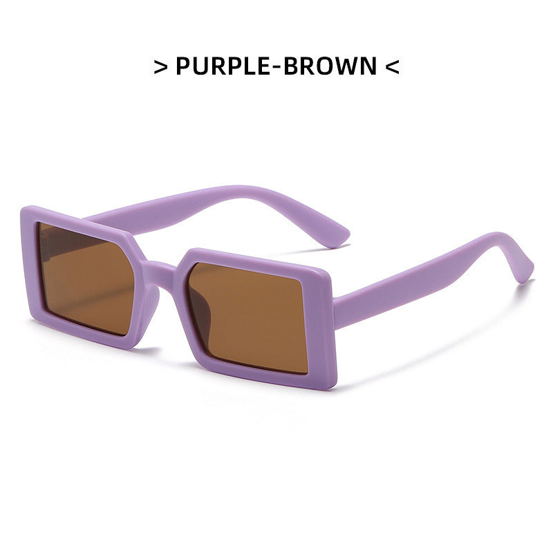 New style children's boys and girls fashion simple shape sunglasses Korean version personality colorful frame hip-hop sunglasses