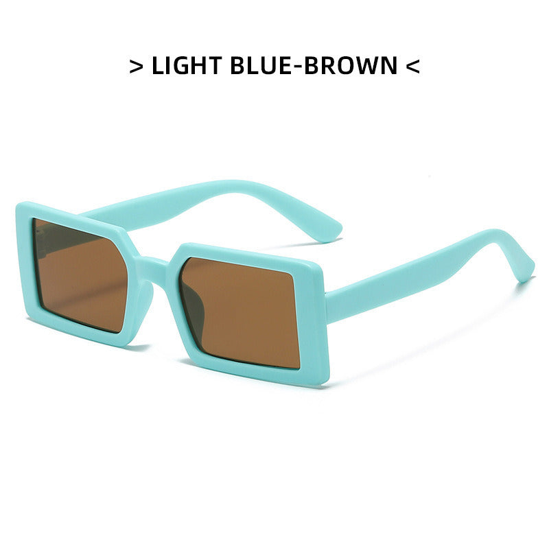 New style children's boys and girls fashion simple shape sunglasses Korean version personality colorful frame hip-hop sunglasses