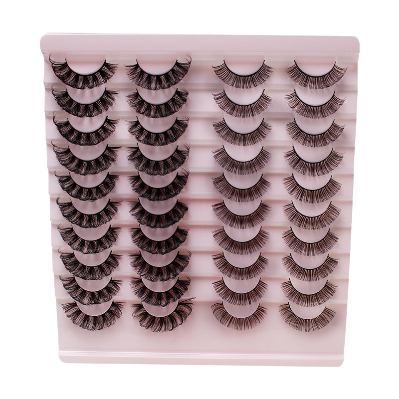 20 Pairs of False Eyelashes Three-Dimensional Thick Natural Curl Warped