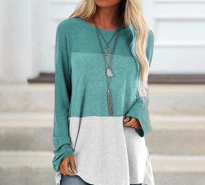 Colorblock Pullover Tops Lightweight Tunic Shirt