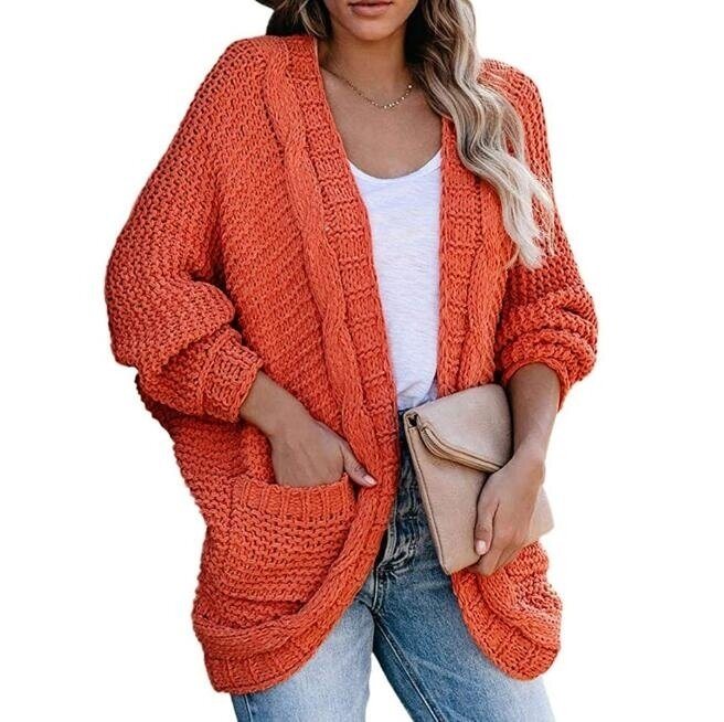 Twisted Rope Bat Sleeve Sweater Cardigan