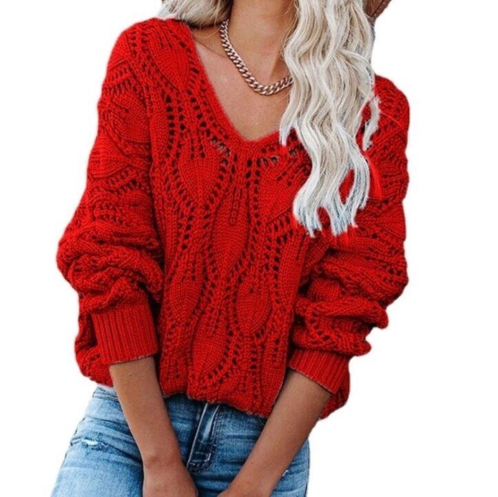 V Neck Loose Knitt Sweater Pullover