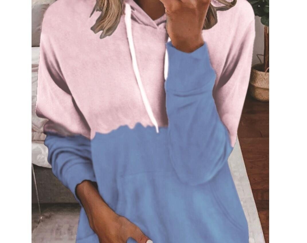 Gradient Hooded Loose Casual Long Sleeve Sweatshirt