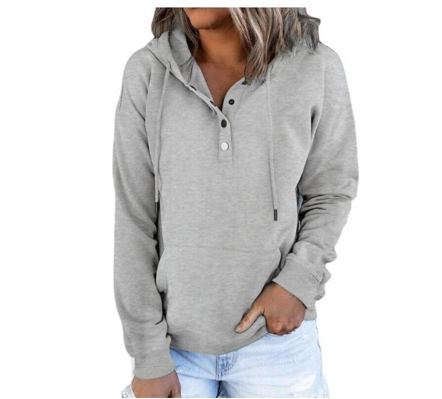 Half-Button Hoodie Loose Sweater