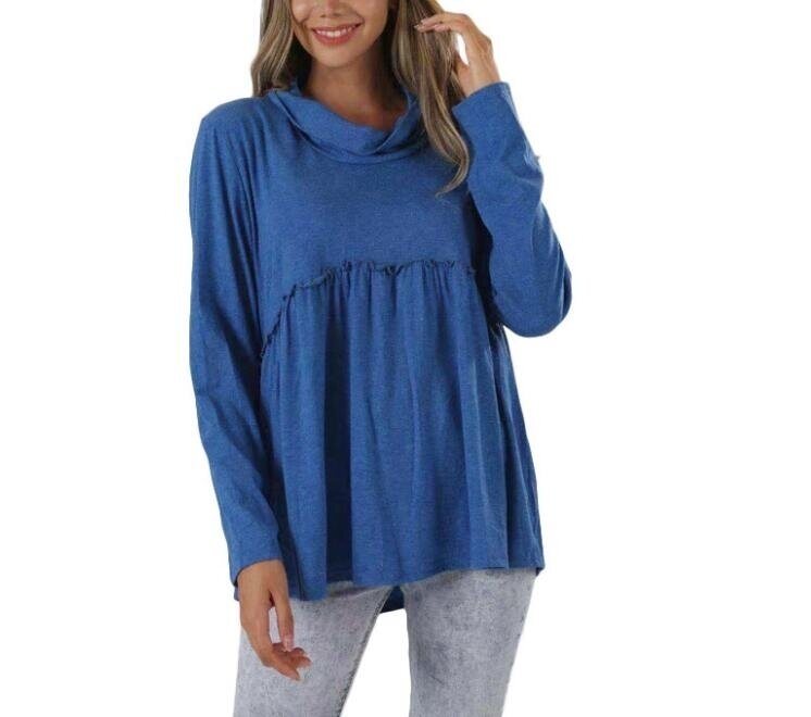 High Neck Long Sleeve Tunics Sweatshirt