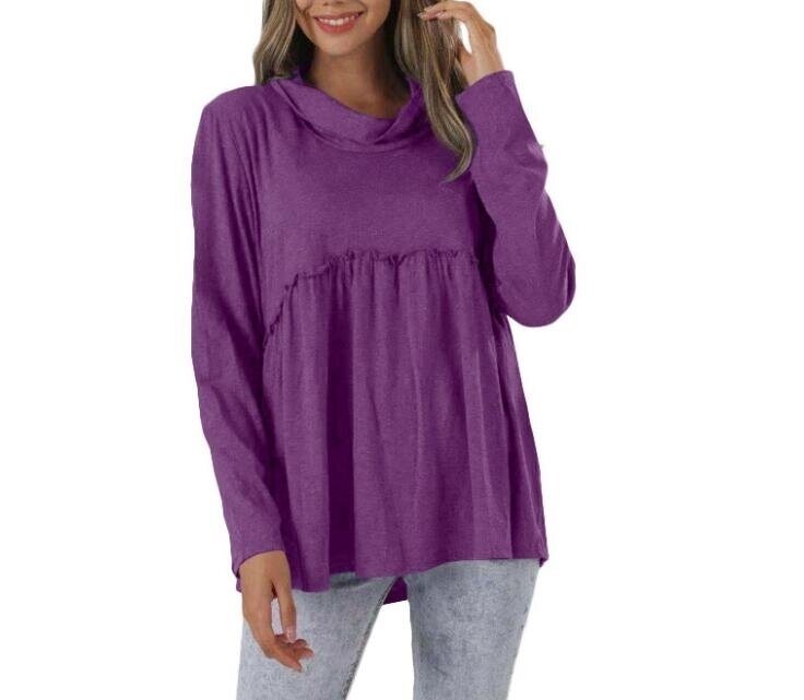 High Neck Long Sleeve Tunics Sweatshirt