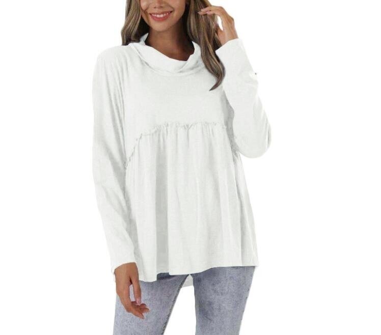 High Neck Long Sleeve Tunics Sweatshirt