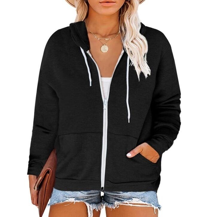 Full-Zip Hoodie Sweatshirt Plus Size 5XL