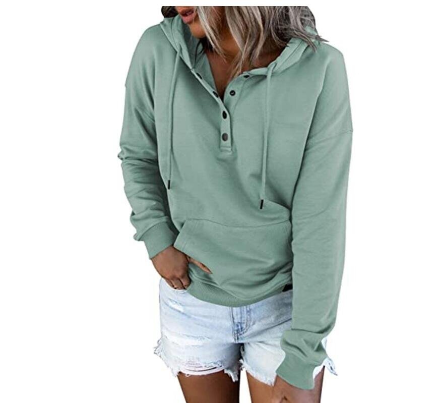 Half-Button Hoodie Loose Sweater