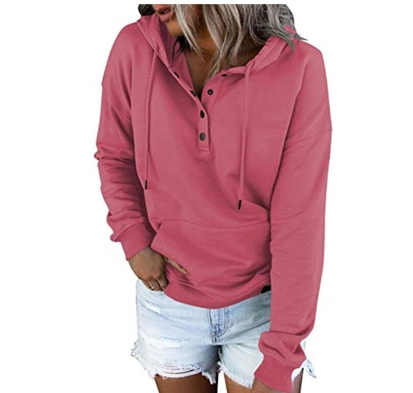 Half-Button Hoodie Loose Sweater