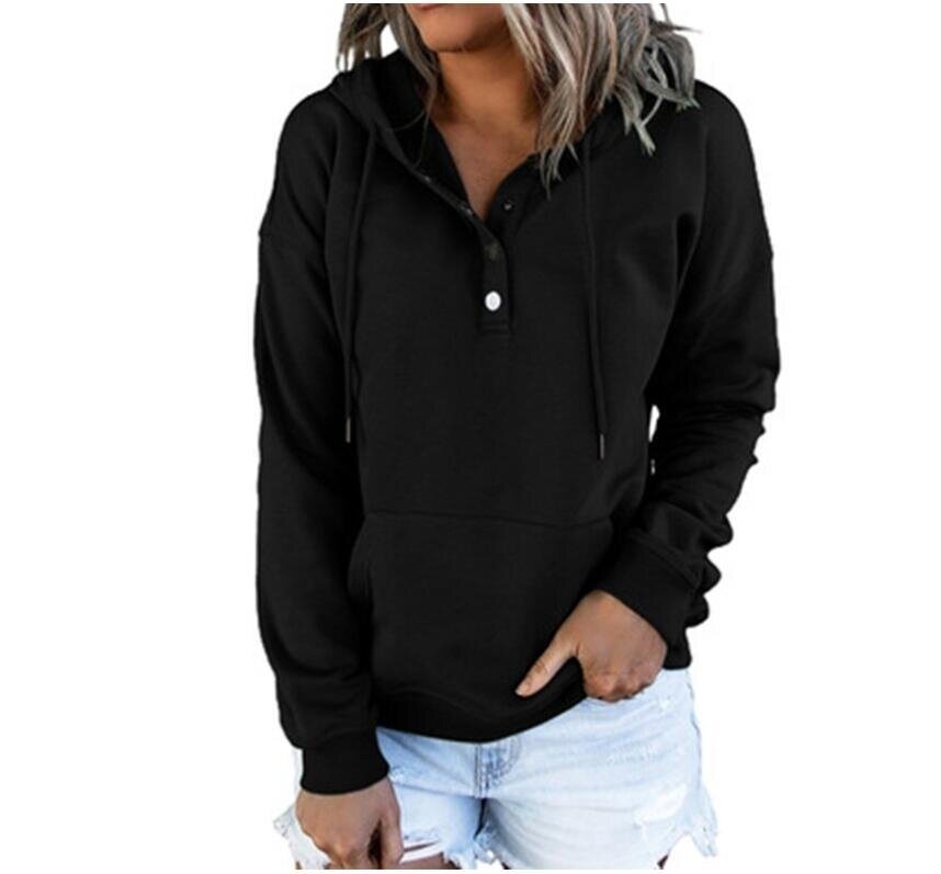 Half-Button Hoodie Loose Sweater