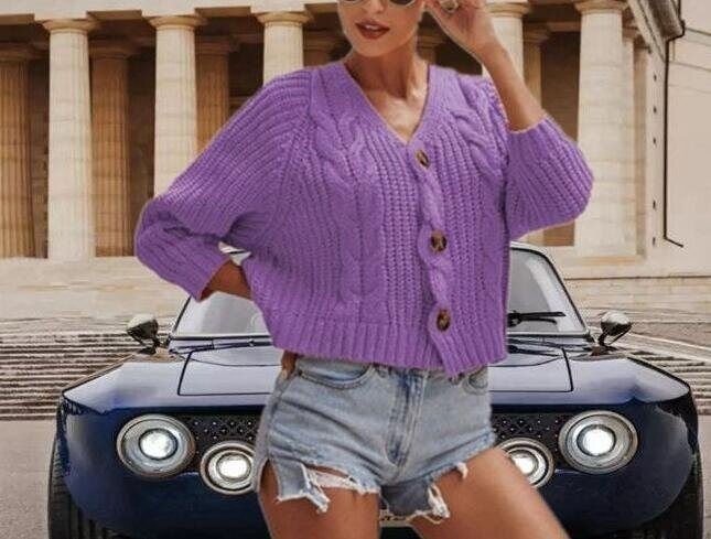 Knitted Open Front Button Sweater Cardigans