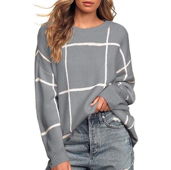 Knitwear Check Pullover Casual Sweater