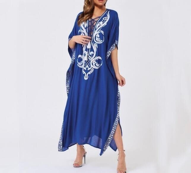 Cotton Embroidered Beachwear Bikini Cover up Dress