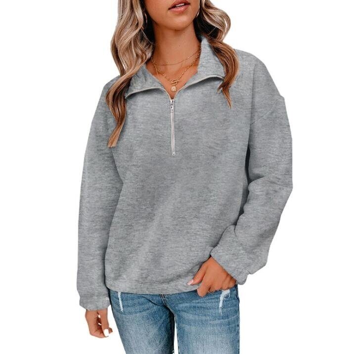 Half Zipper Stand Collar Pullover Sweatshirt