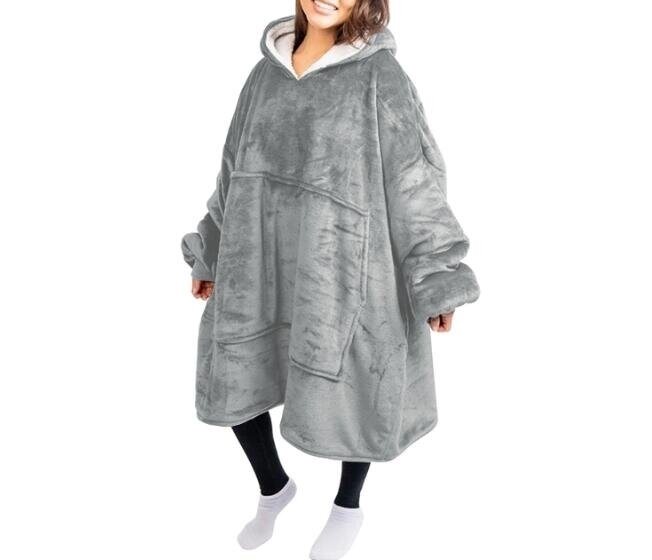 Oversized Fleece Blanket Hoodie Padded Pullover