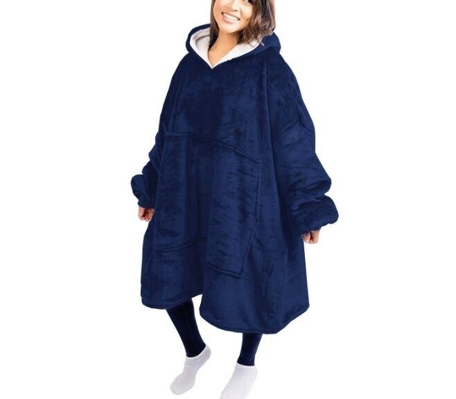 Oversized Fleece Blanket Hoodie Padded Pullover