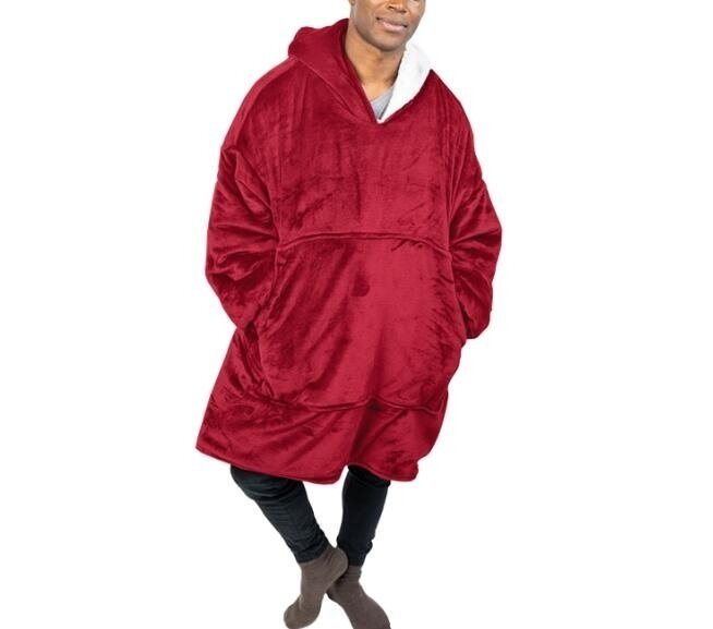 Oversized Fleece Blanket Hoodie Padded Pullover