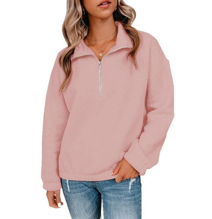 Half Zipper Stand Collar Pullover Sweatshirt