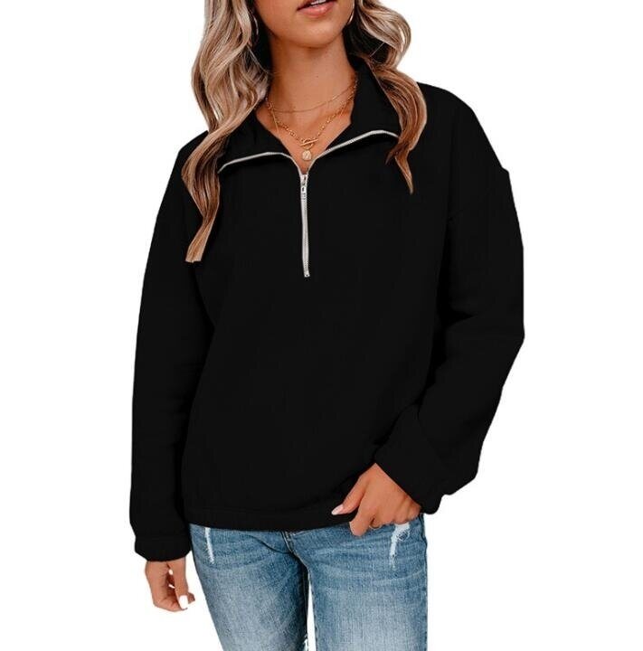 Half Zipper Stand Collar Pullover Sweatshirt