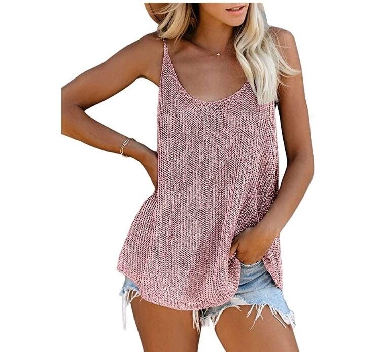 Scoop Neck Knit Cami Tank Sleeveless Blouse Shirts