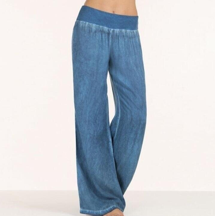 High Waist Wide Leg Denim Pants