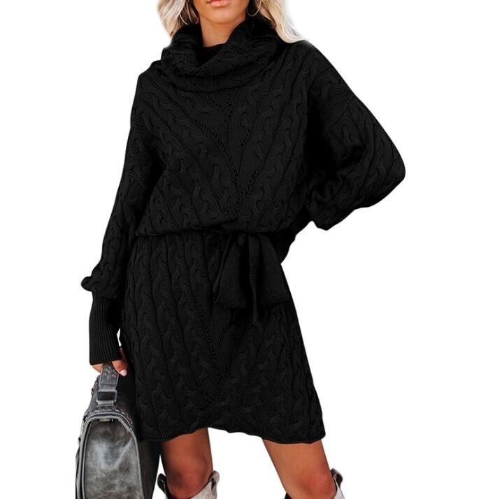 Turtleneck Knitted Sweater Dress