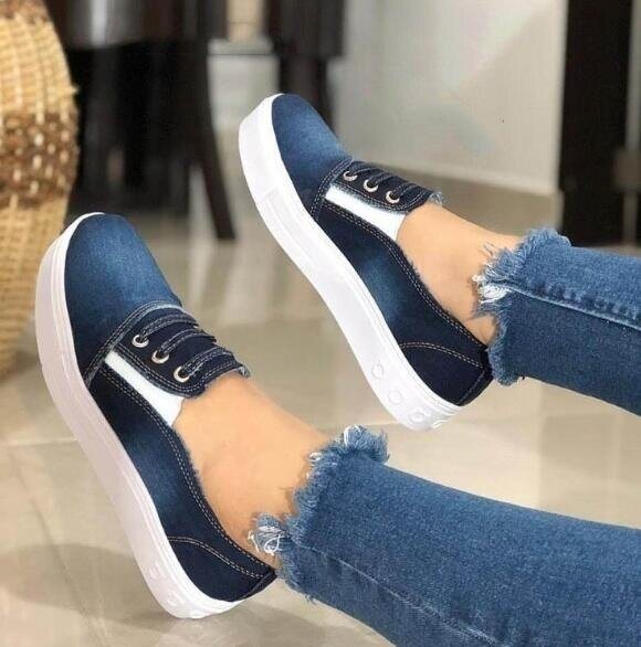 Platform Heel Canvas Sneakers