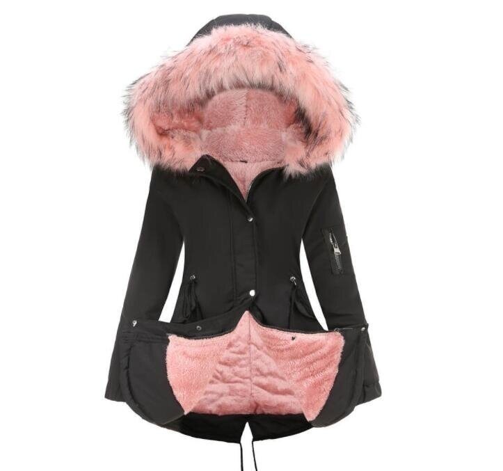 Drawstring Hooded Fleece Outdoor Cotton Coat