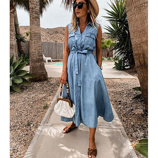 Sleeveless Denim Dress