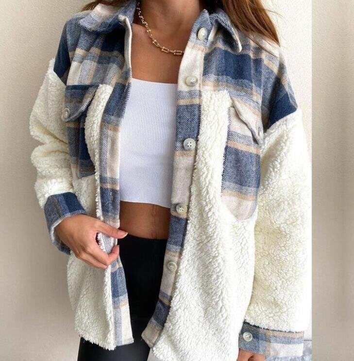 Leopard Sherpa Plaid Sweater Cardigan