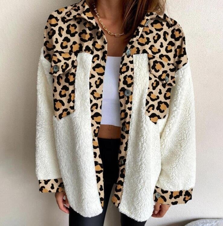 Leopard Sherpa Plaid Sweater Cardigan