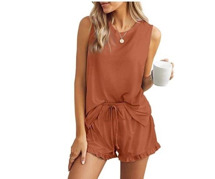 2 Piece Sleepwear Sleeveless Tank and Shorts Pajamas