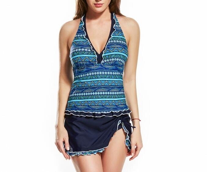 Vintage Print Tankini Swimsuit Bathing Suit