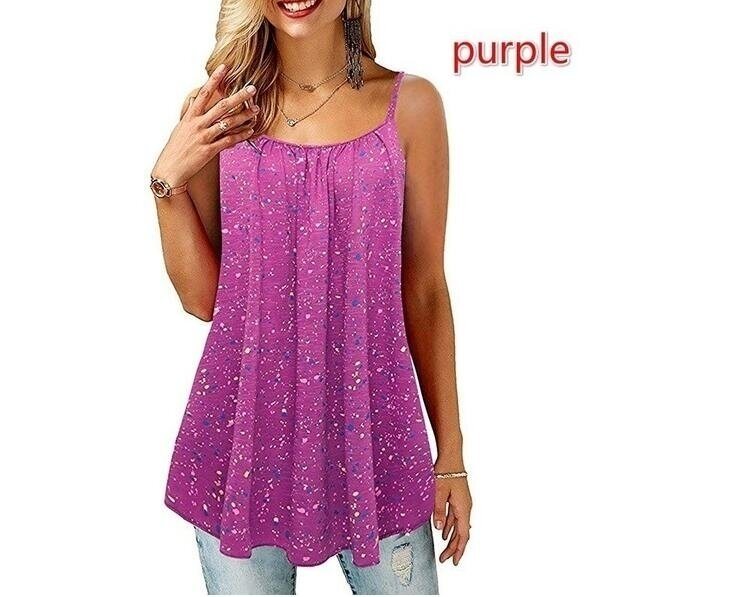 Women's Spaghetti Strap Sleeveless Halter Floral Flowy Tank Tops Cami Shirt