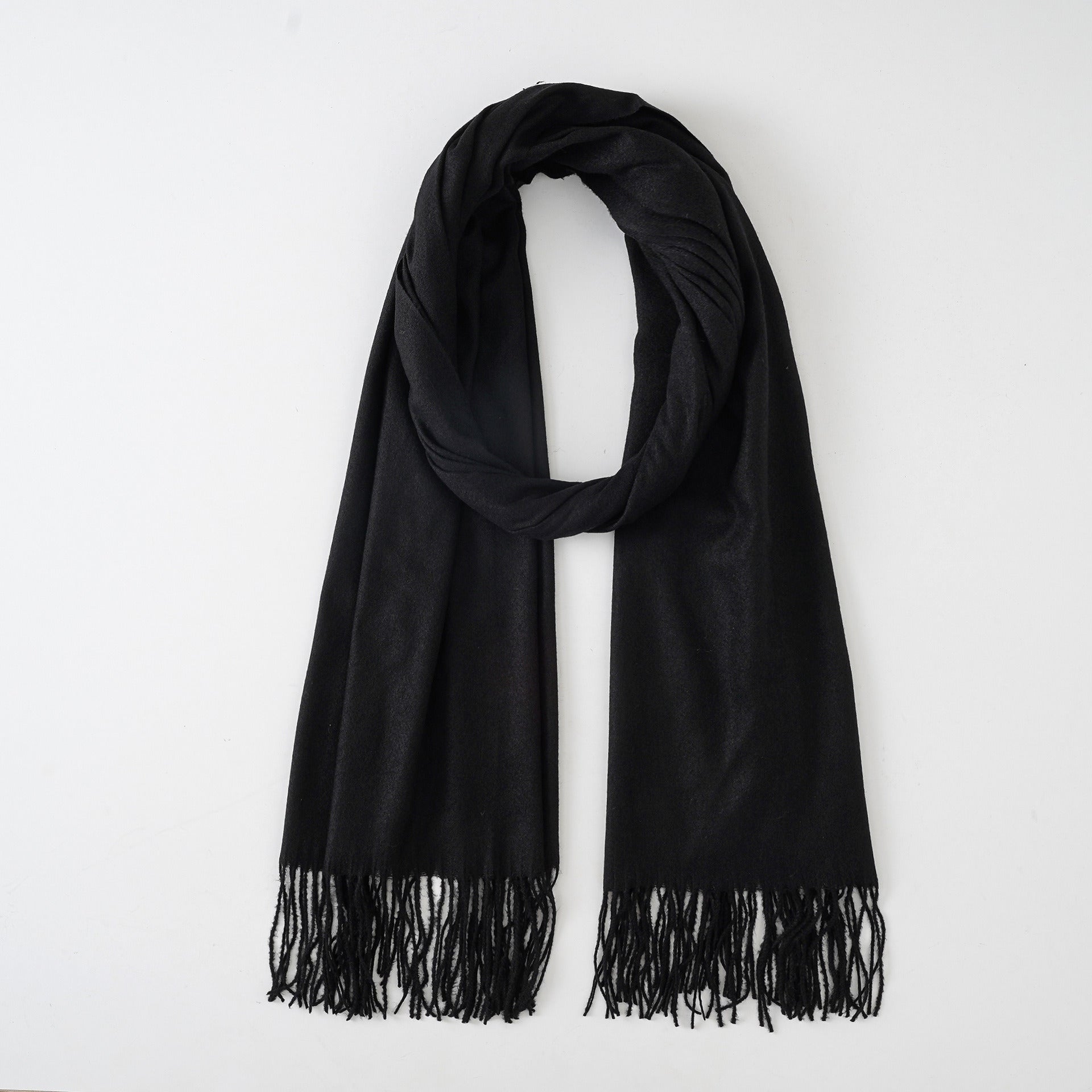 New scarf waxy solid color imitation cashmere scarf women's tassel scarf fashion warm monochrome simple