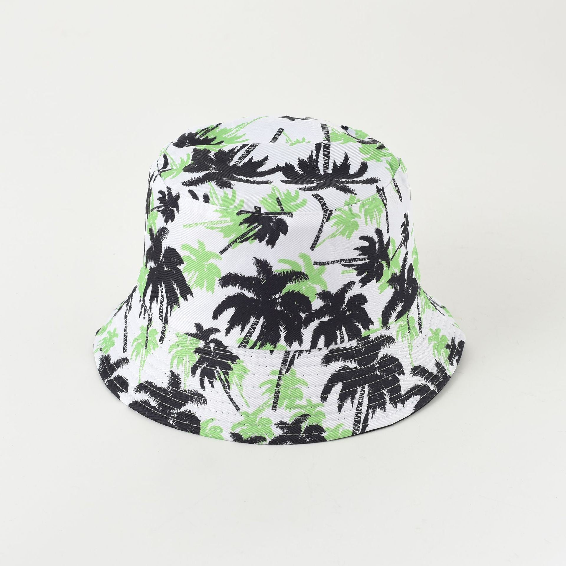 New hat spring and summer new leaves butterfly double-sided wearing fisherman hat basin hat leisure travel sun hat