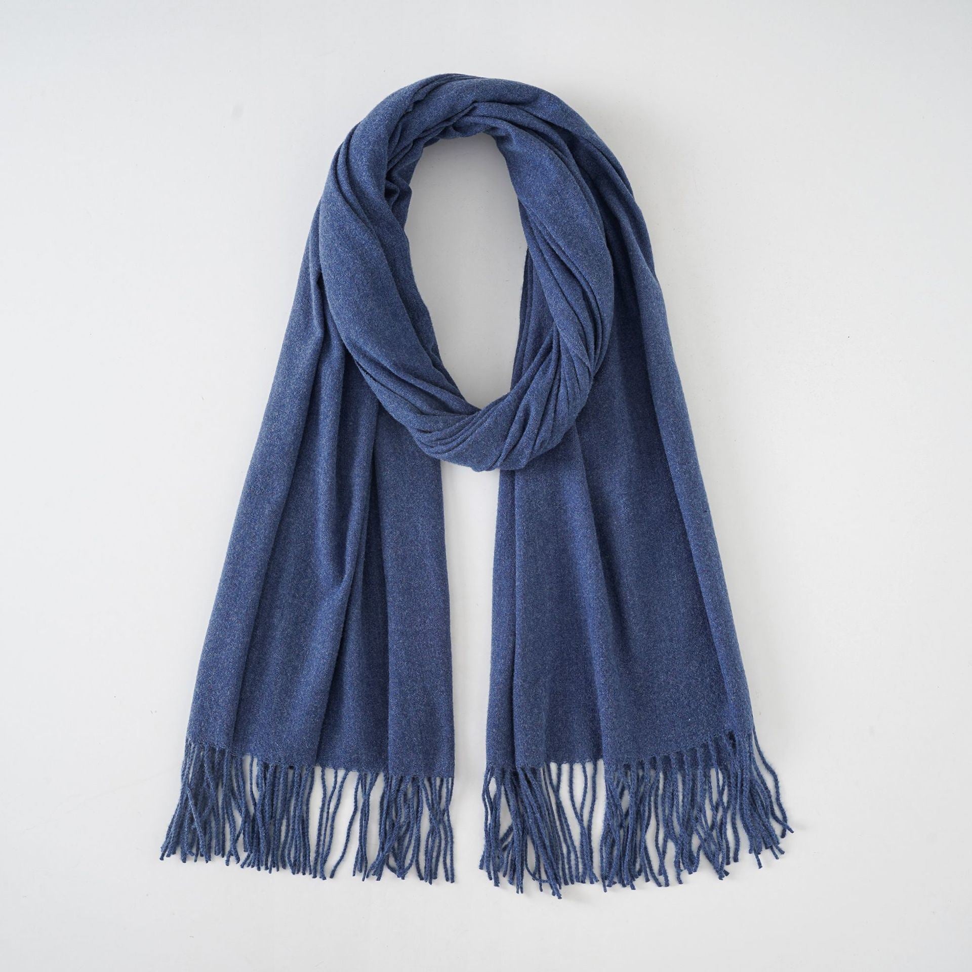 New scarf waxy solid color imitation cashmere scarf women's tassel scarf fashion warm monochrome simple