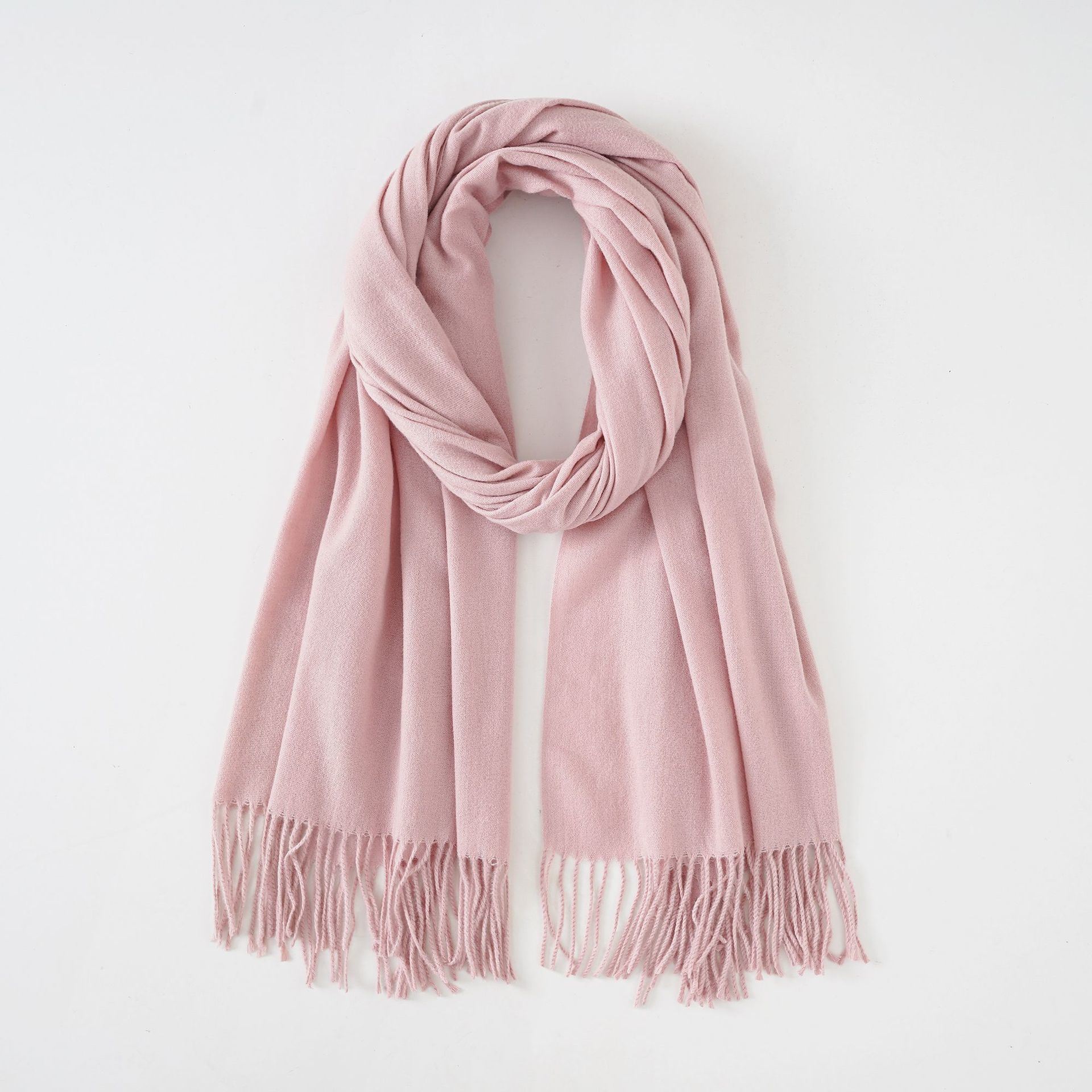 New scarf waxy solid color imitation cashmere scarf women's tassel scarf fashion warm monochrome simple