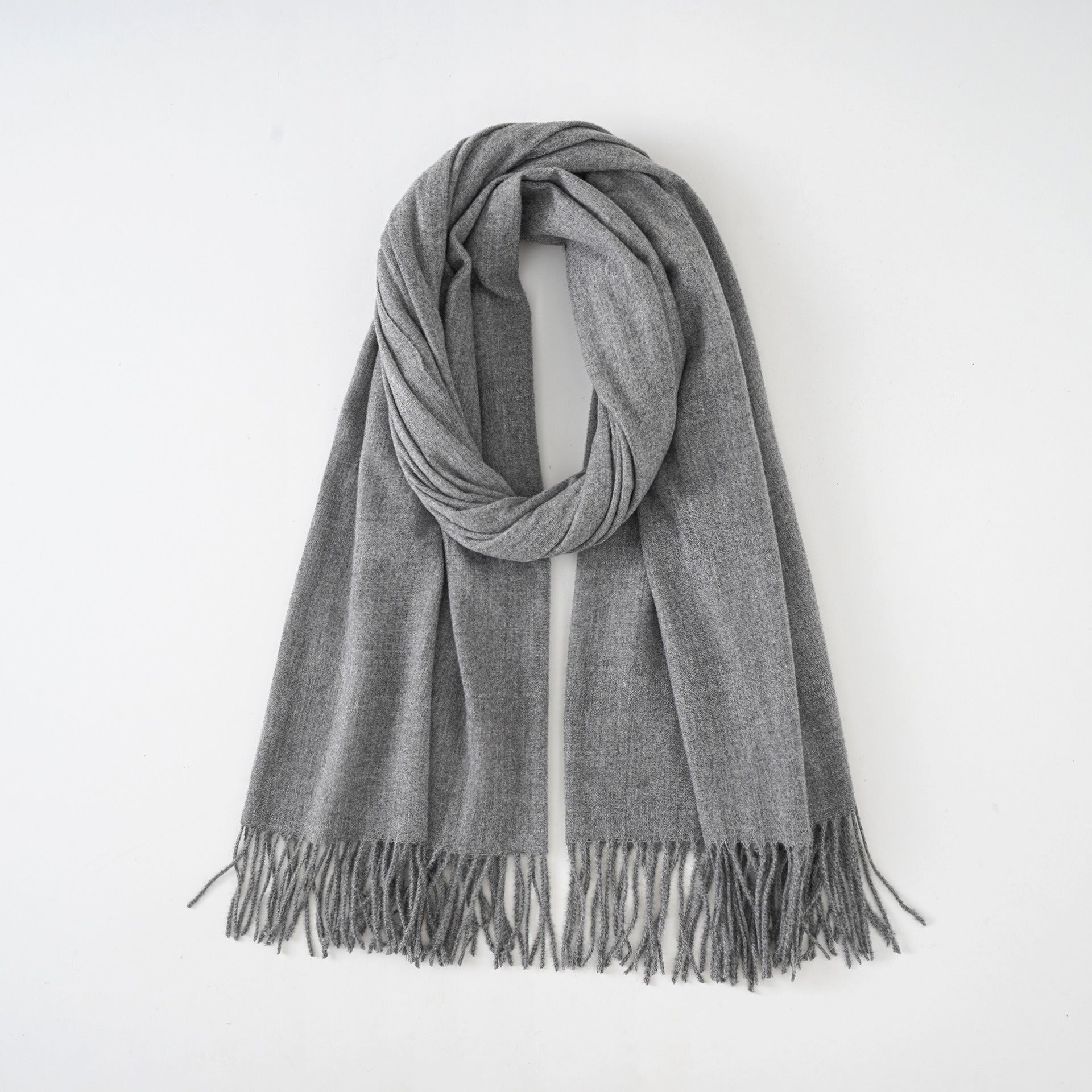 New scarf waxy solid color imitation cashmere scarf women's tassel scarf fashion warm monochrome simple