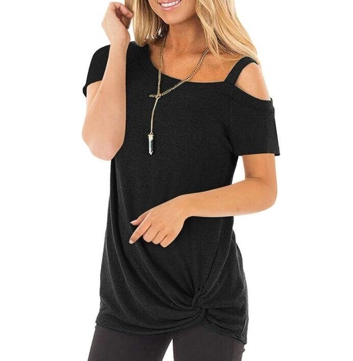 Side Twist Knotted Blouse Tunic T Shirts