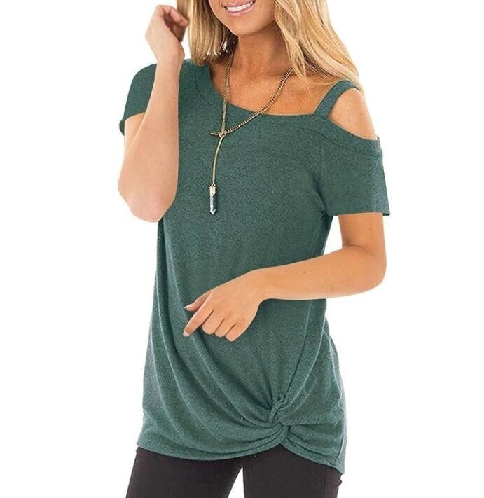 Side Twist Knotted Blouse Tunic T Shirts