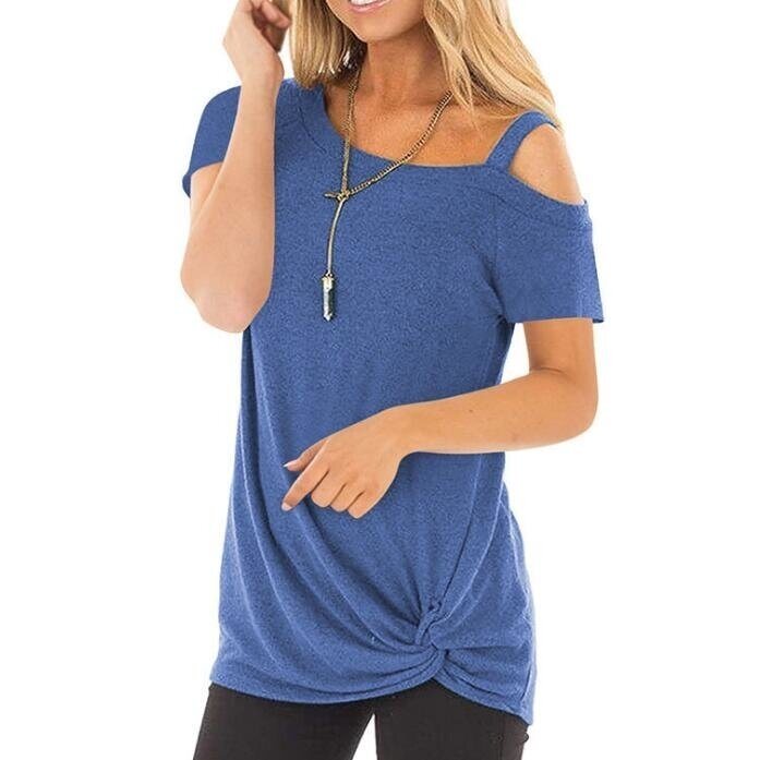 Side Twist Knotted Blouse Tunic T Shirts